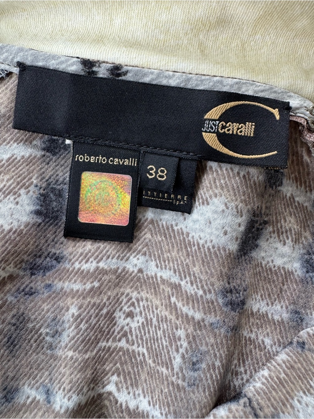 Vintage Roberto cavalli Animal Print Midi Skirt in Beige and Black - Picture 3 of 5